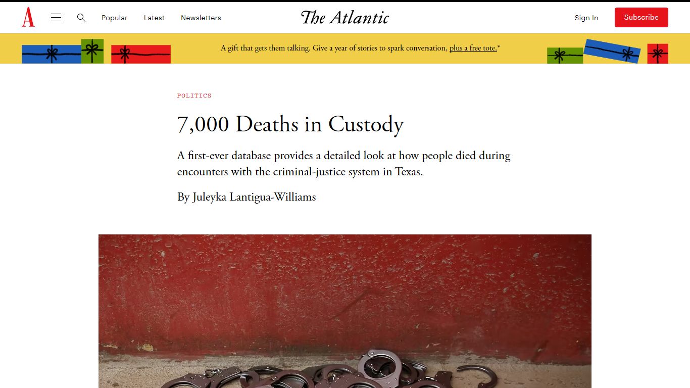 A Database Shows How People Died in Custody in Texas - The Atlantic