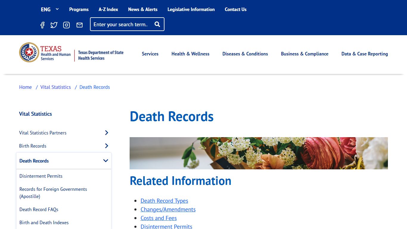 Death Records | Texas DSHS
